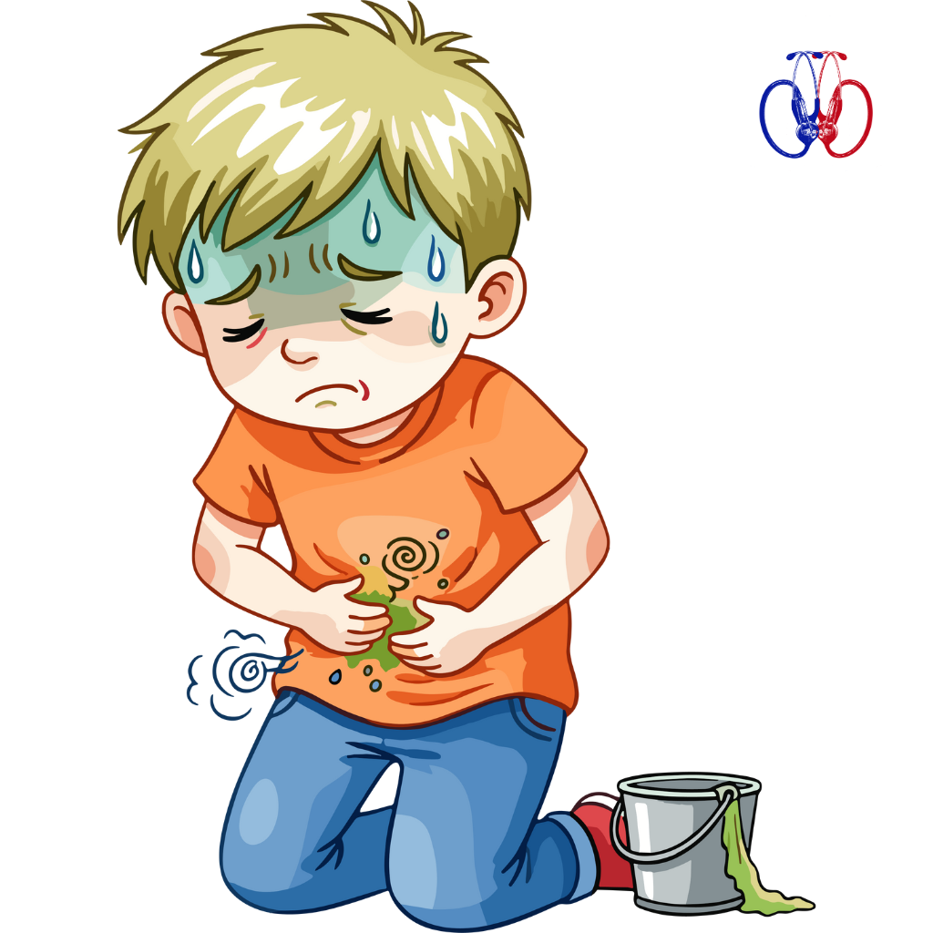 Niño con vómitos y abdomen inflamado por complicación de hernia inguinal. Síntomas de obstrucción intestinal en pediatría. Región de Valparaíso.